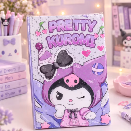 Pretty Kuromi liquid cover glitter notebook