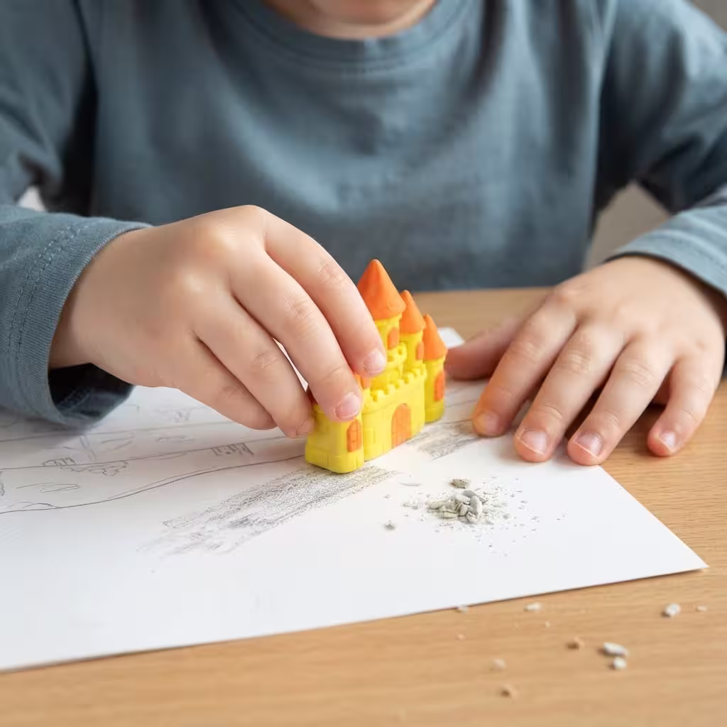 Rubber color castel pencil erasers